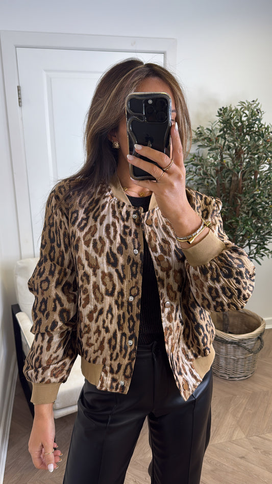 LORNA leopard bomber jacket