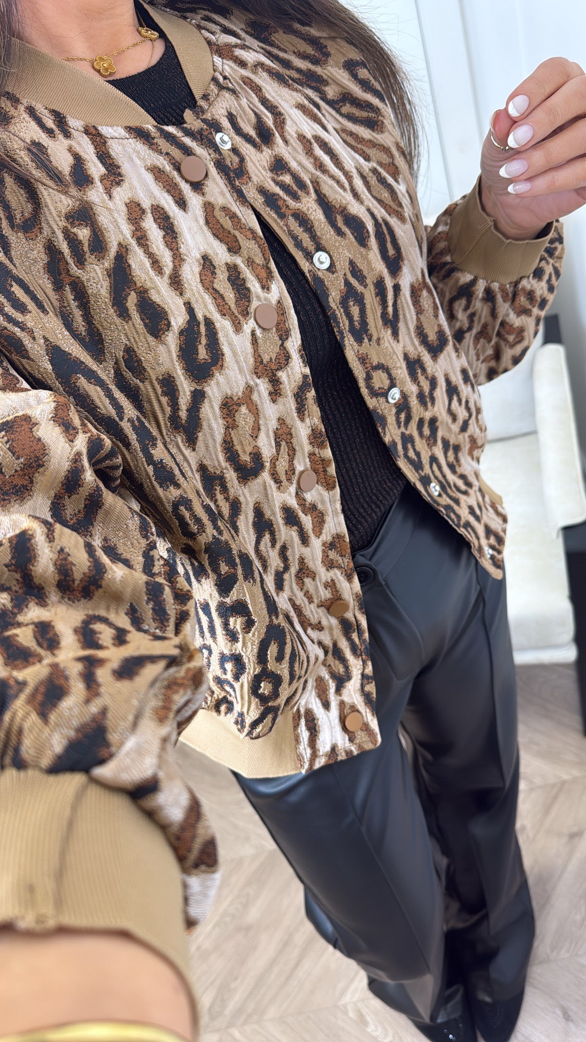LORNA leopard bomber jacket