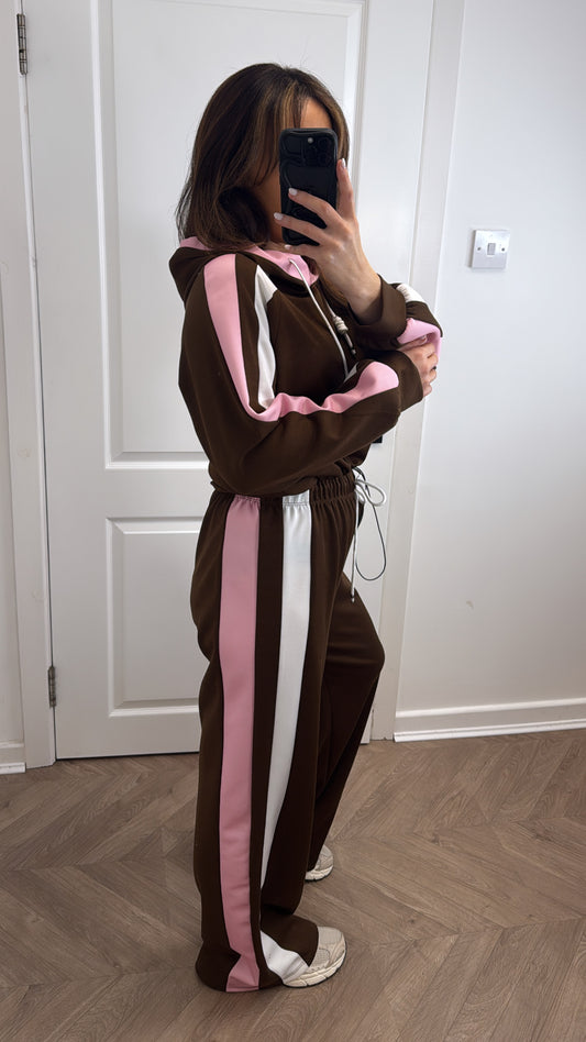 TIA brown hooded tracksuit