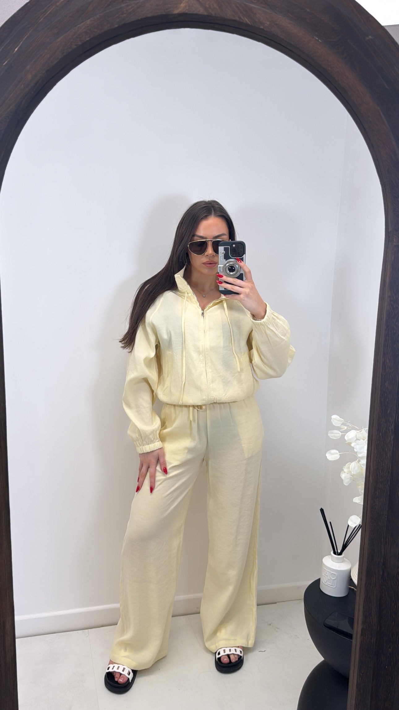 LOUISE lemon zip up jacket and trousers co-ord