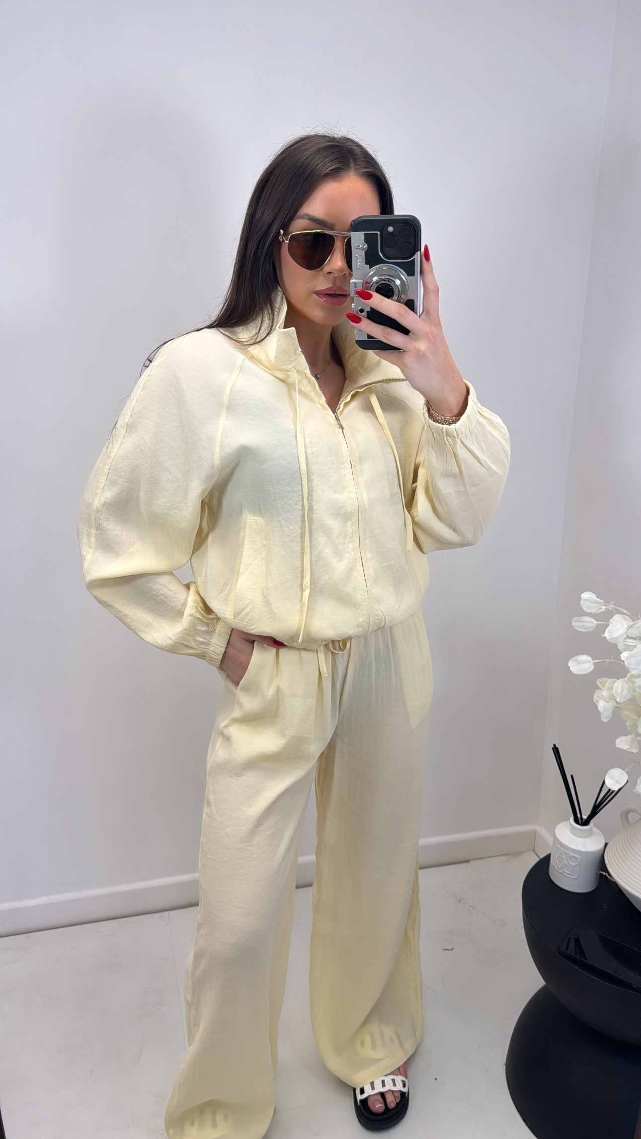 LOUISE lemon zip up jacket and trousers co-ord