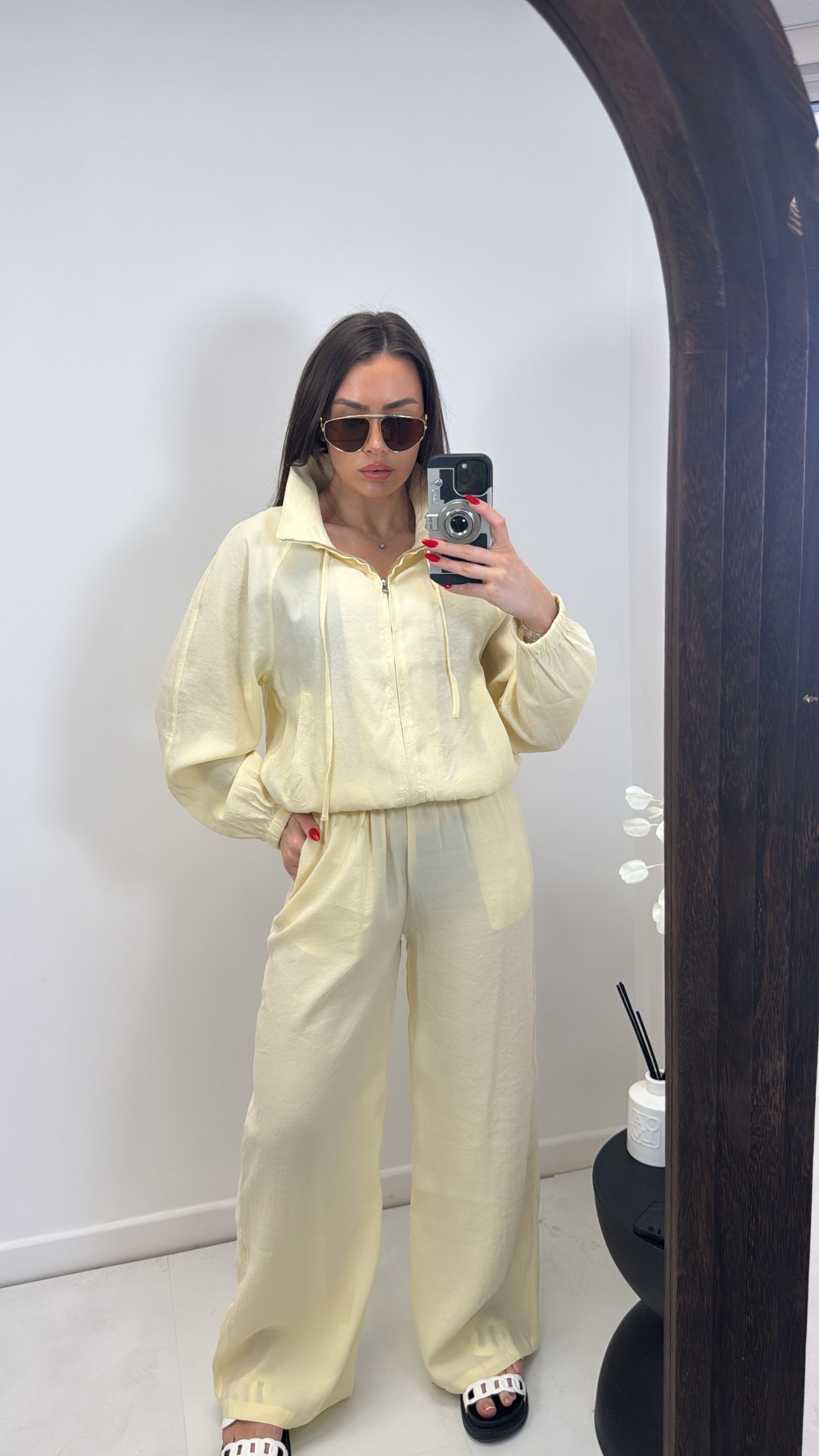 LOUISE lemon zip up jacket and trousers co-ord