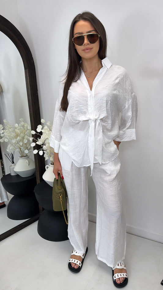 POLLY white shirt and trousers co-ord