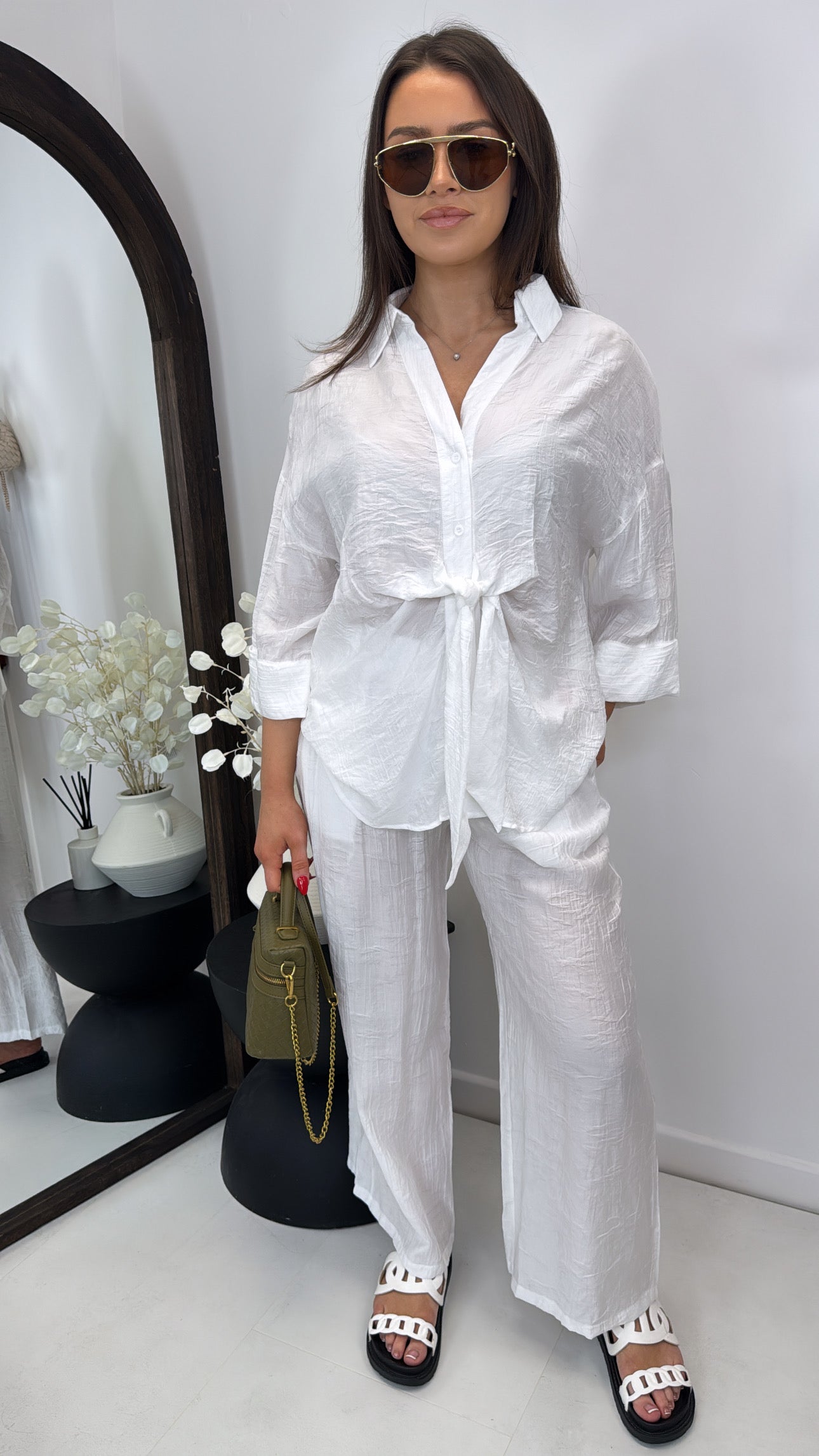 POLLY white shirt and trousers co-ord