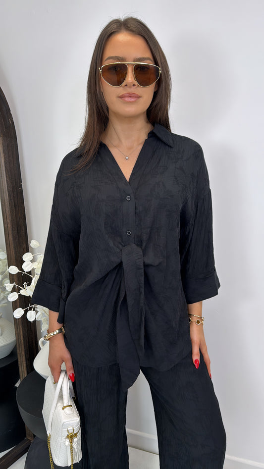 POLLY black shirt and trousers co-ord