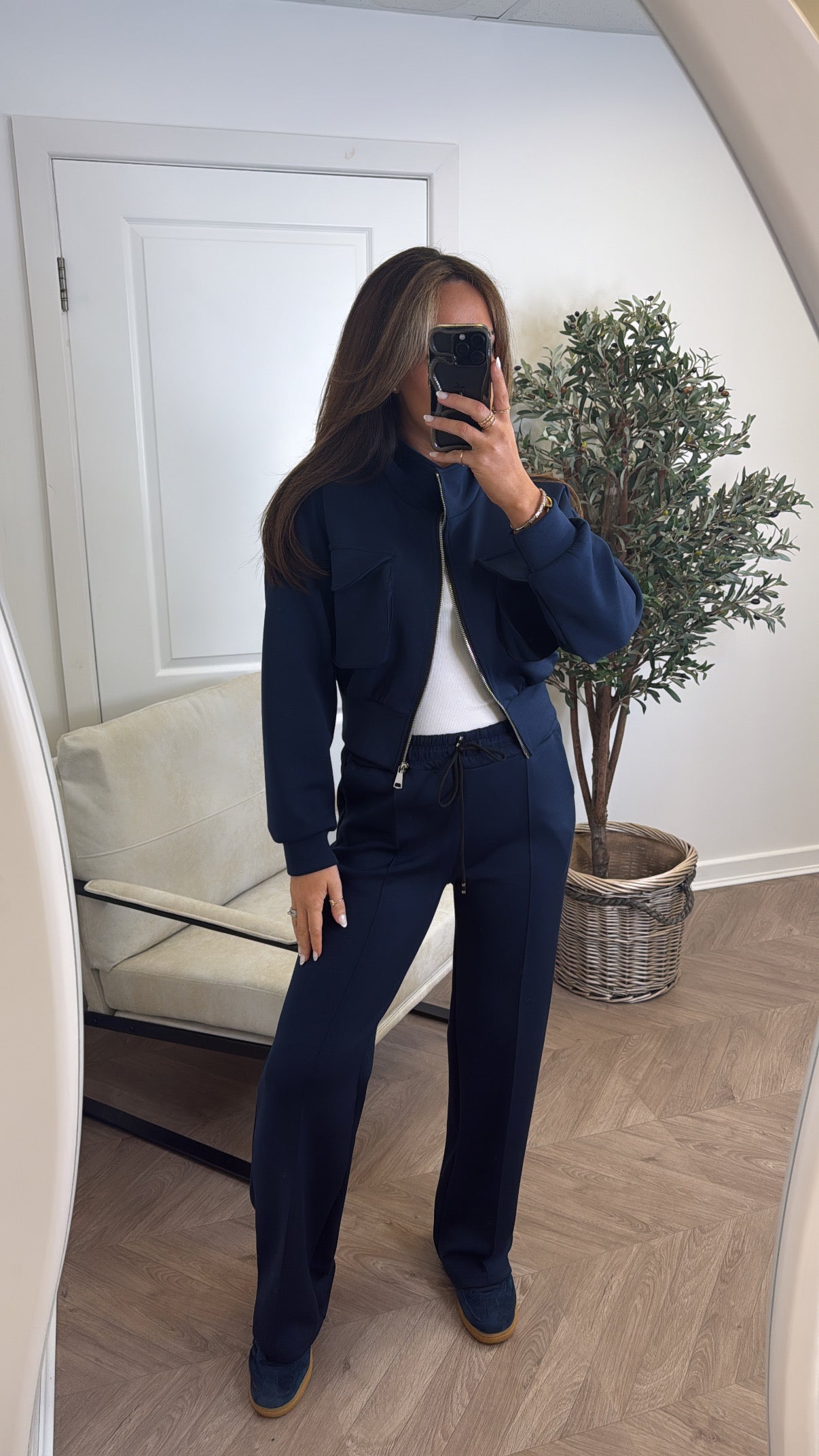 PAYTON navy zip up jacket and joggers tracksuit