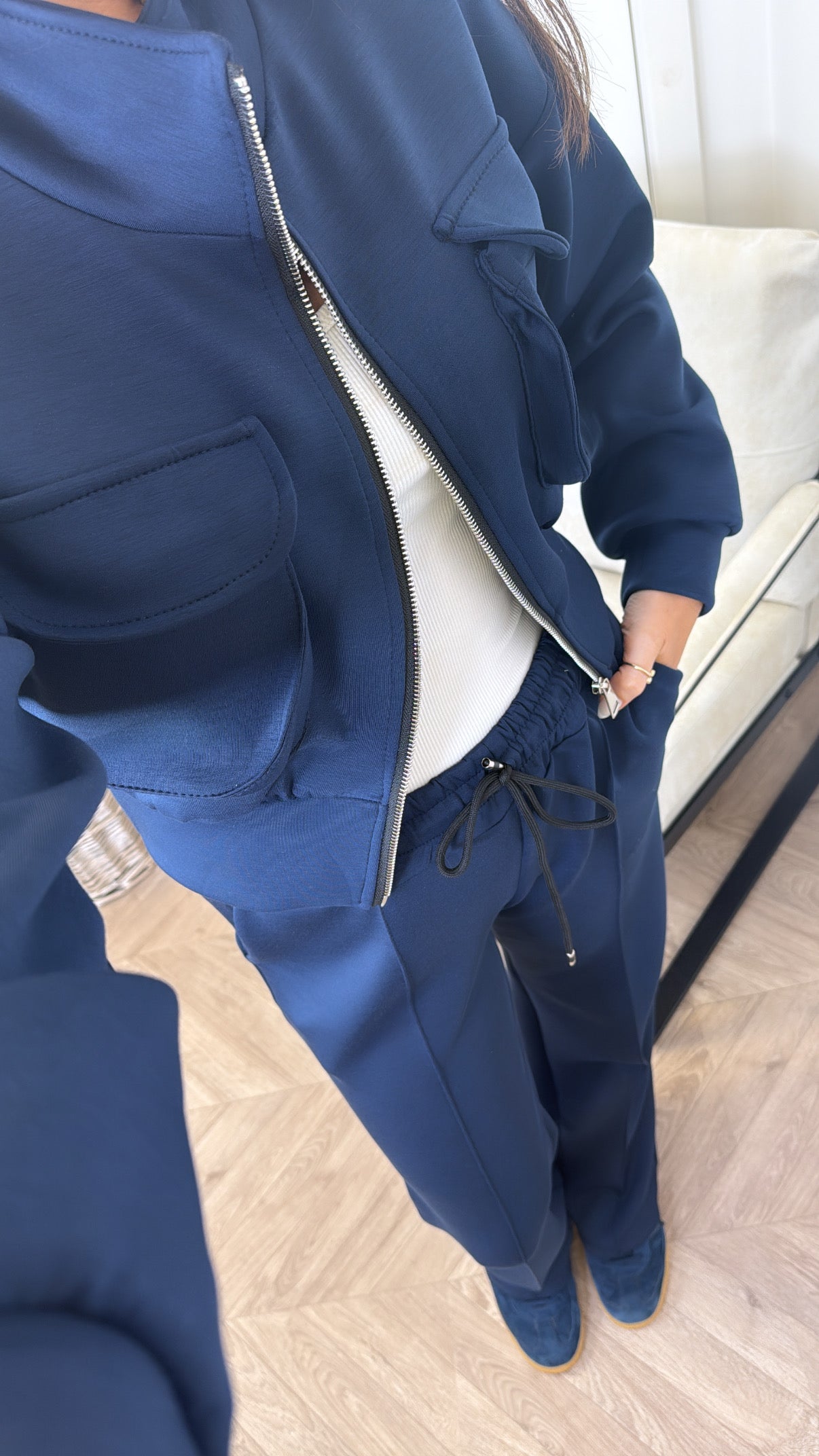 PAYTON navy zip up jacket and joggers tracksuit