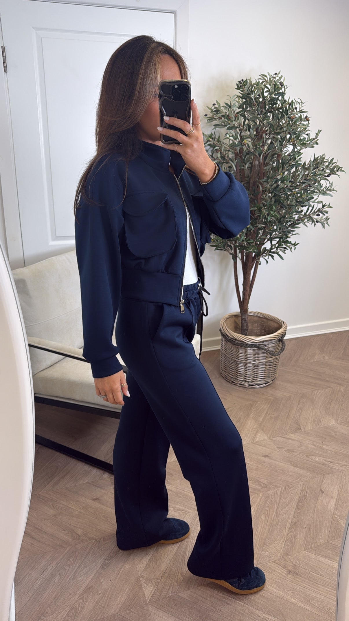 PAYTON navy zip up jacket and joggers tracksuit