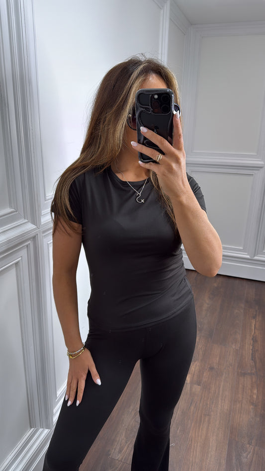 REMI black super soft tshirt and flared pants co-ord