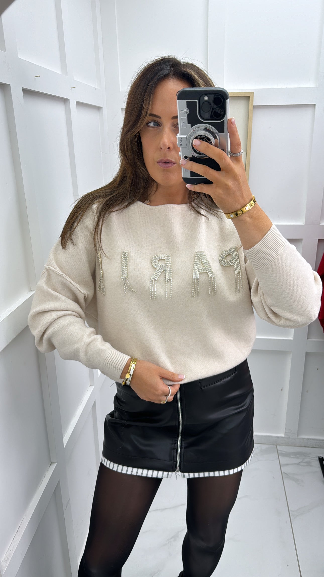 LUCIA cream diamanté paris jumper