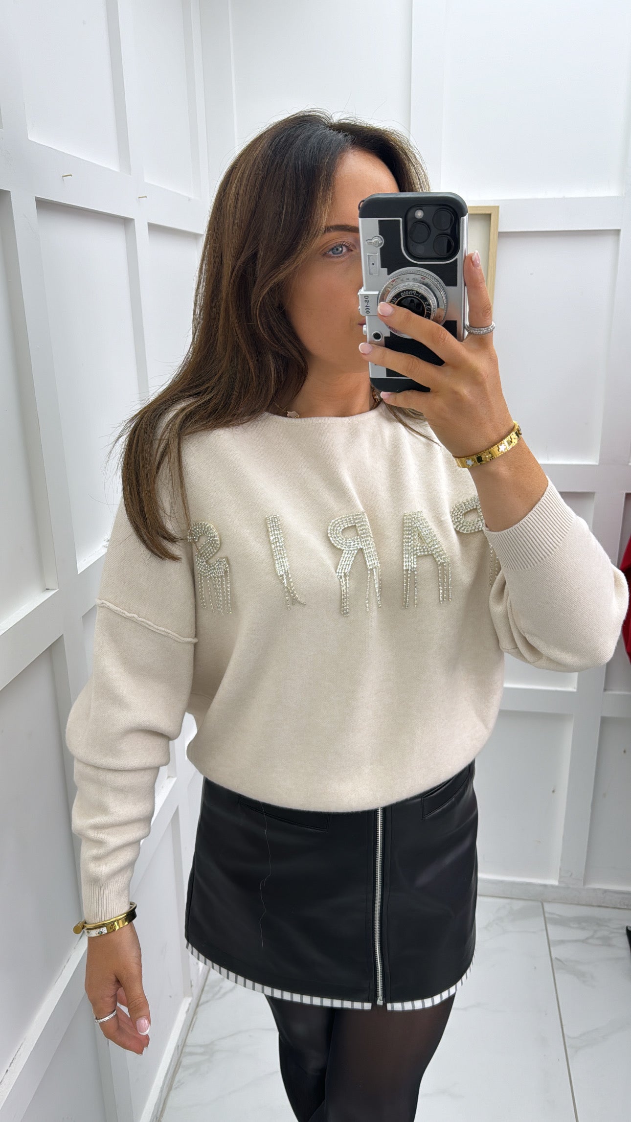 LUCIA cream diamanté paris jumper