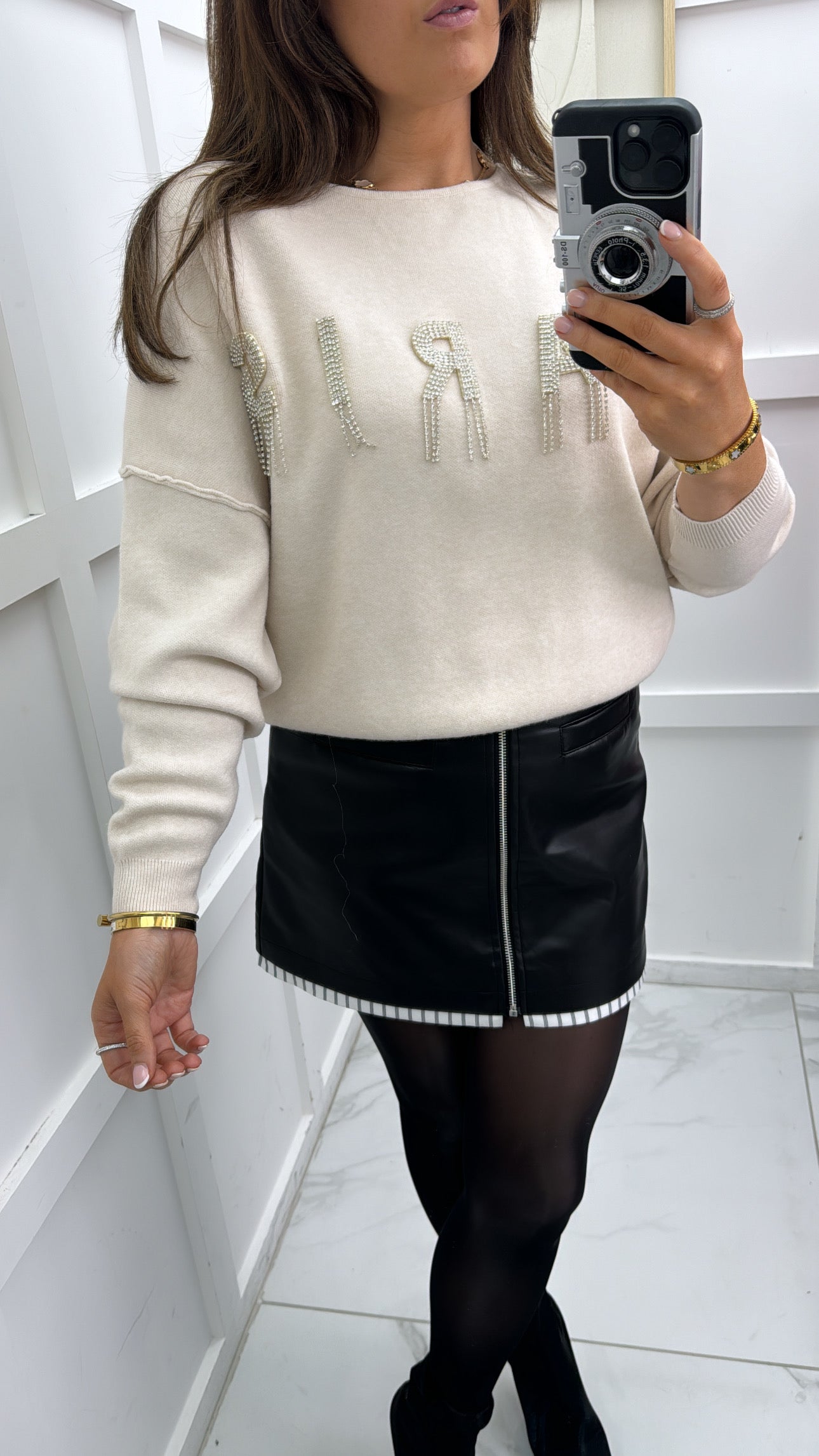 LUCIA cream diamanté paris jumper