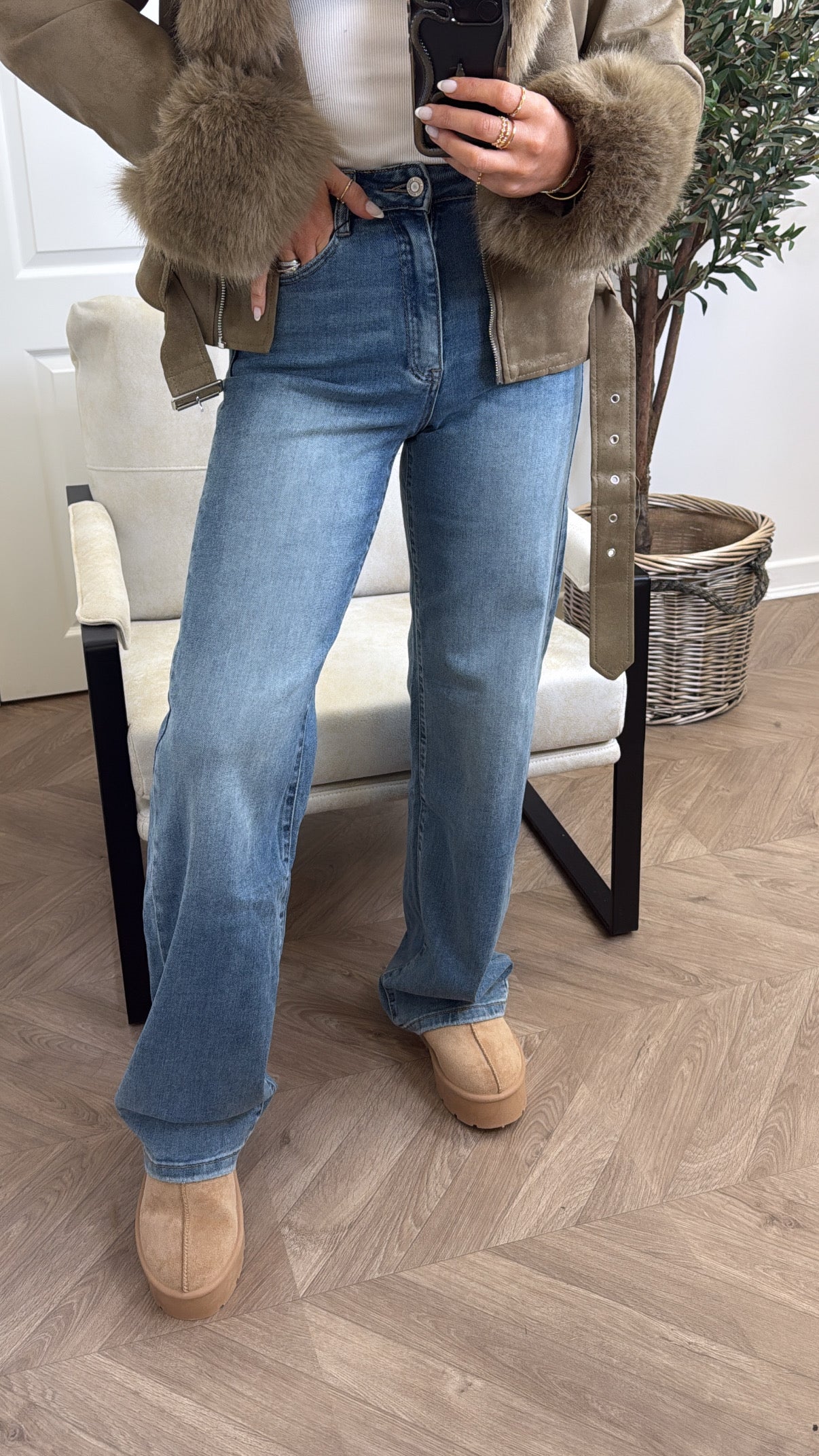 ALLY blue wide leg denim jeans