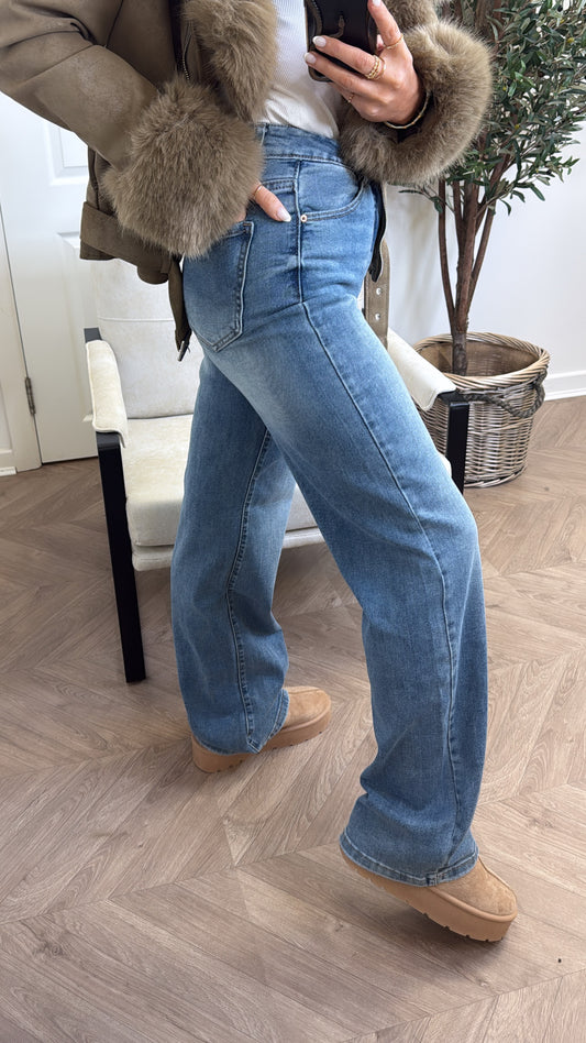 ALLY blue wide leg denim jeans