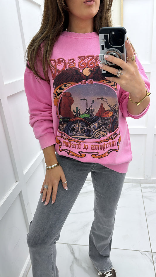 SASHA pink cross & co slogan sweatshirt