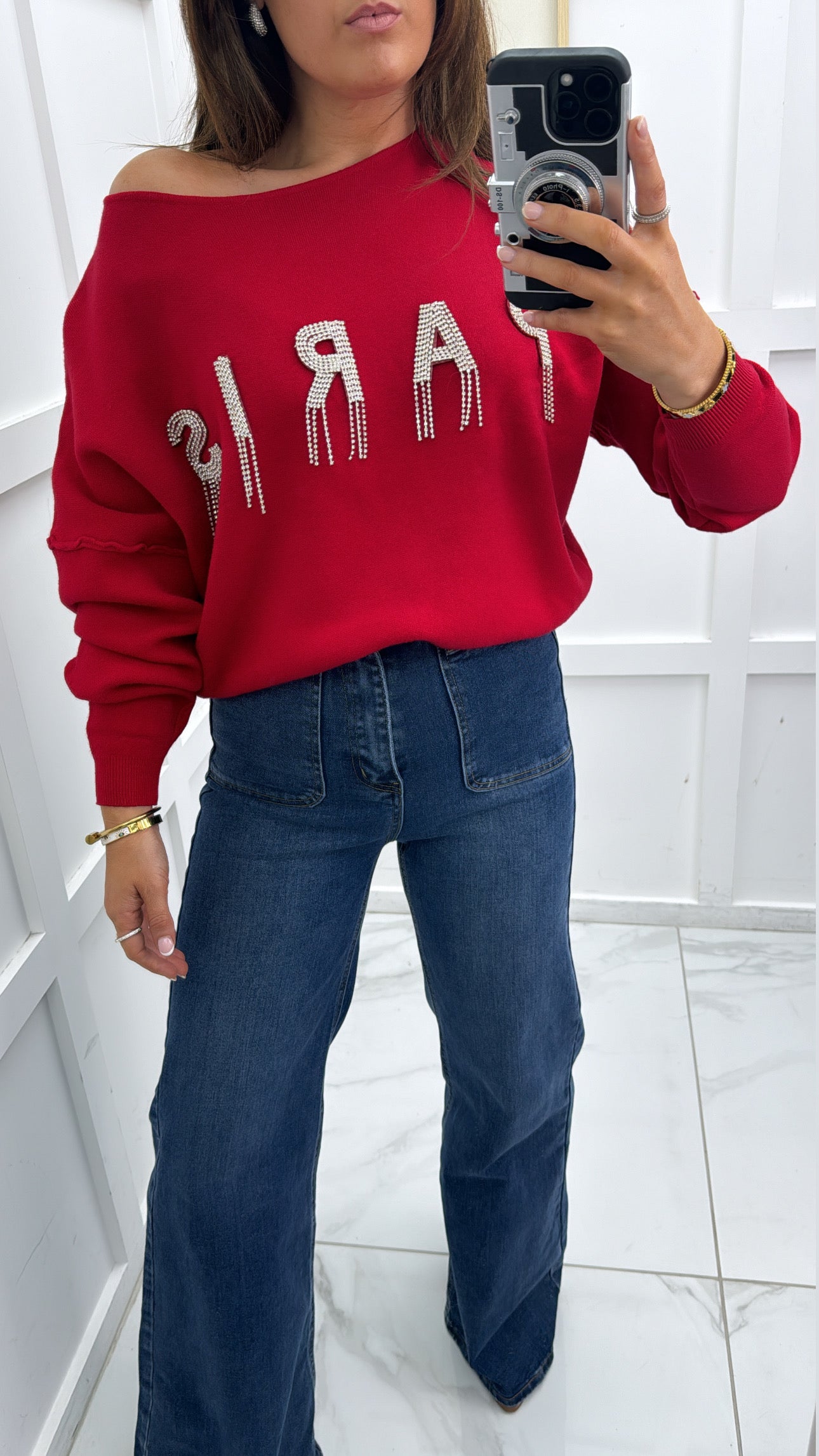 LUCIA red diamanté paris jumper