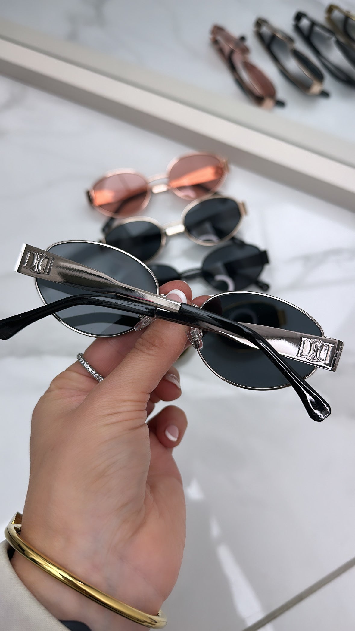 CECE silver metal frame sunglasses