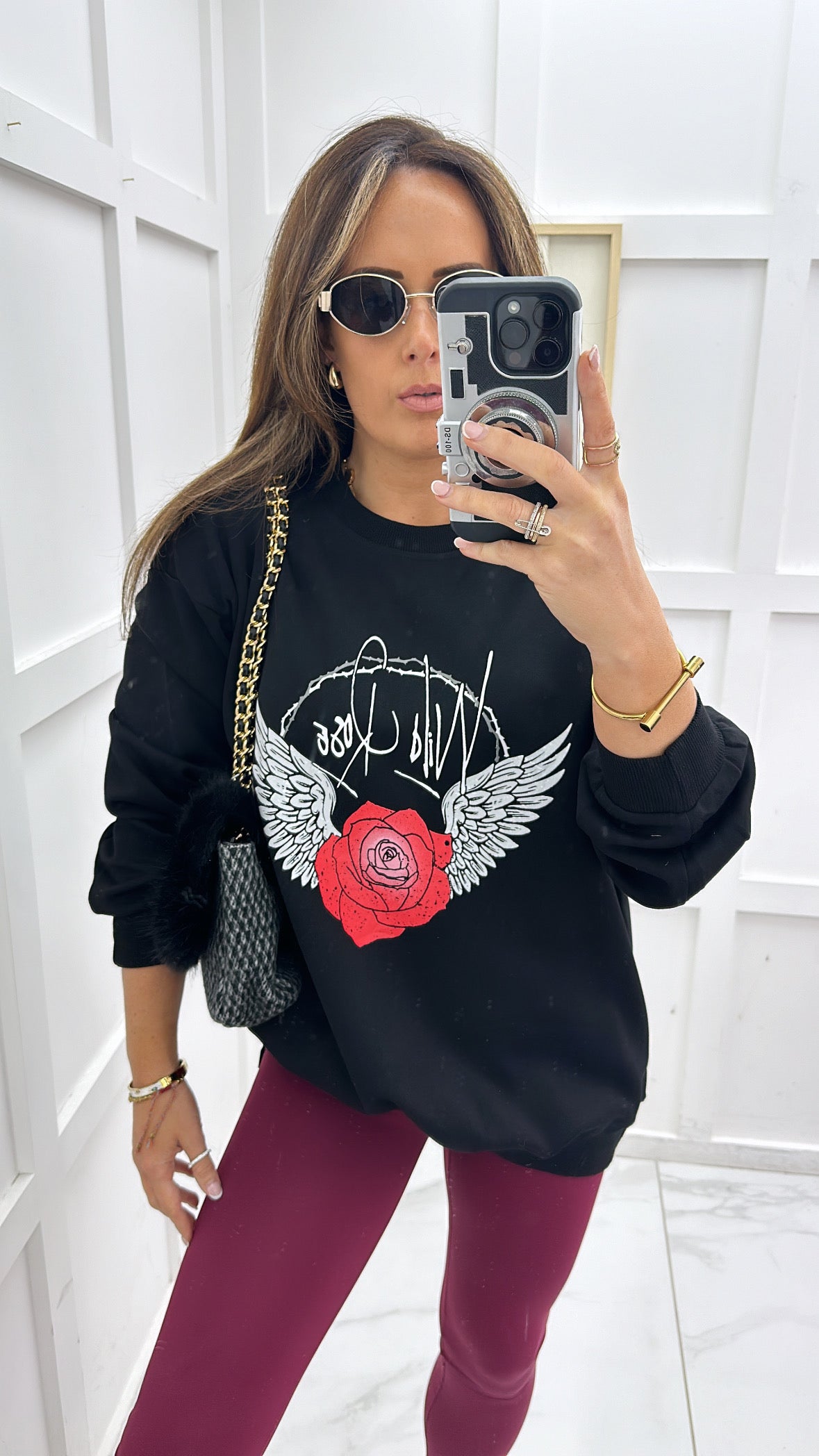 KIERA black wild rose sweatshirt