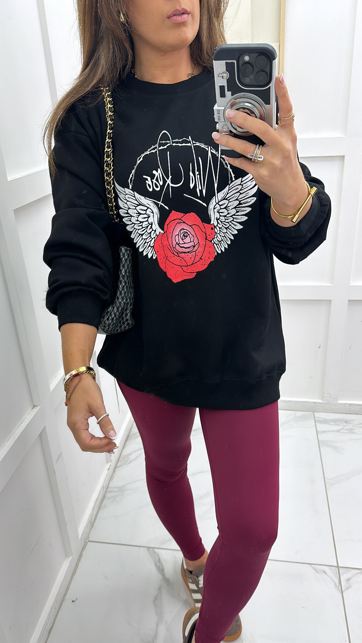 KIERA black wild rose sweatshirt