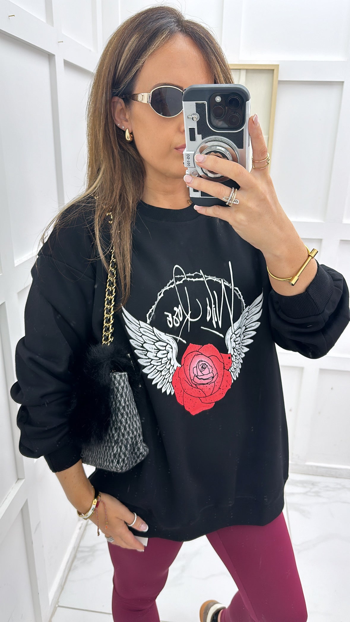 KIERA black wild rose sweatshirt