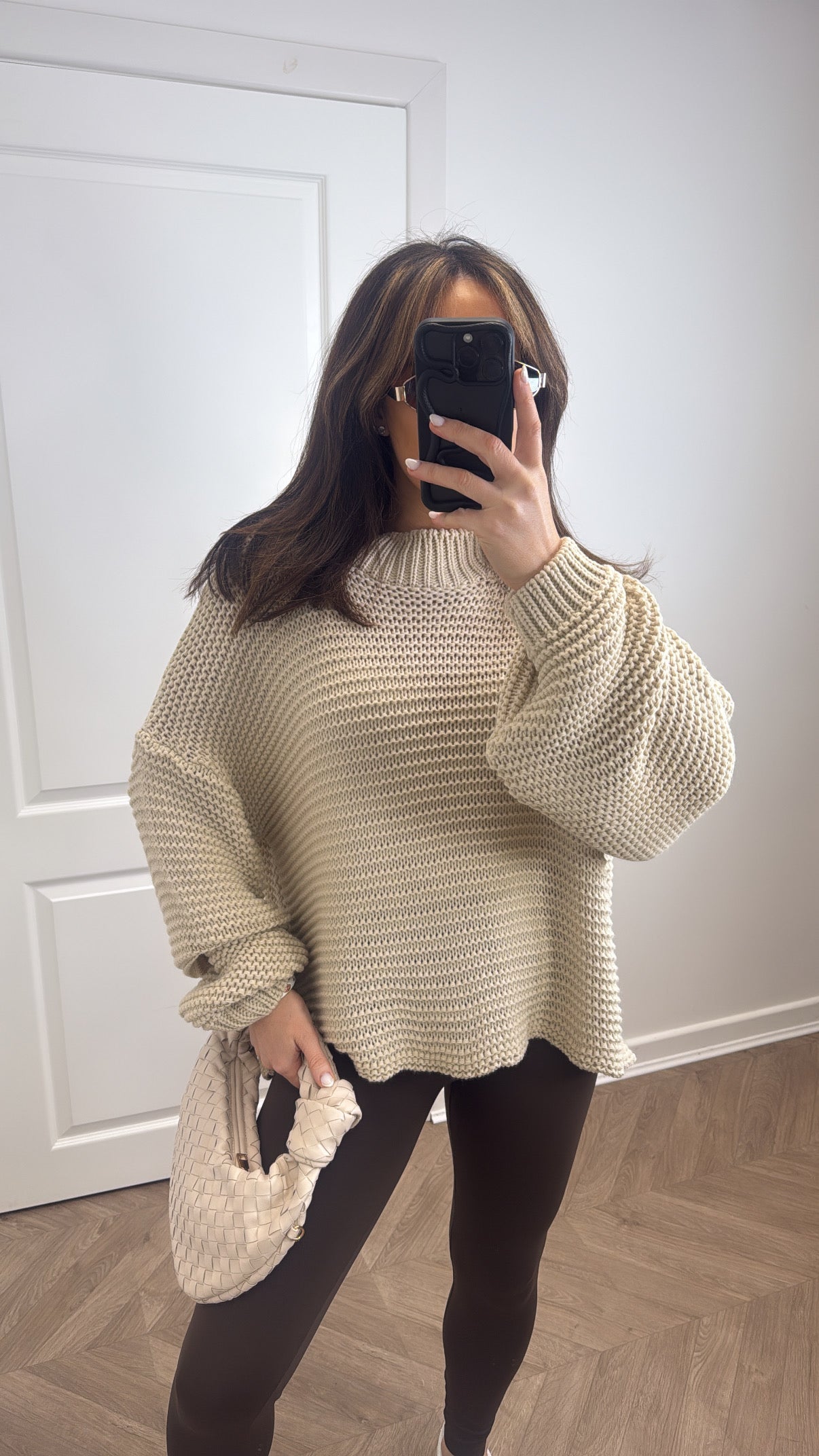 LIA beige chunky knit jumper