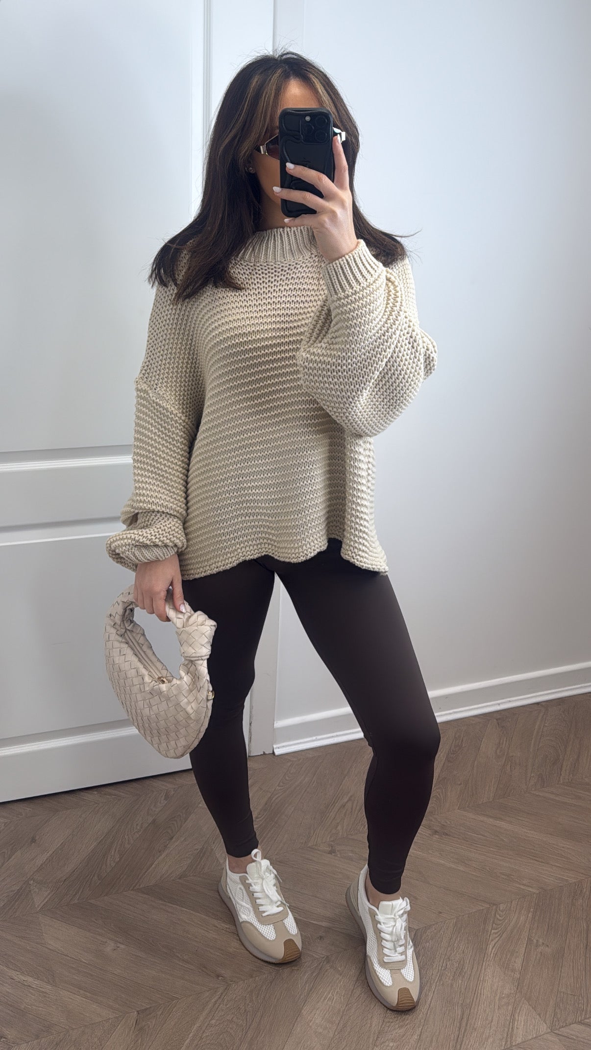 LIA beige chunky knit jumper