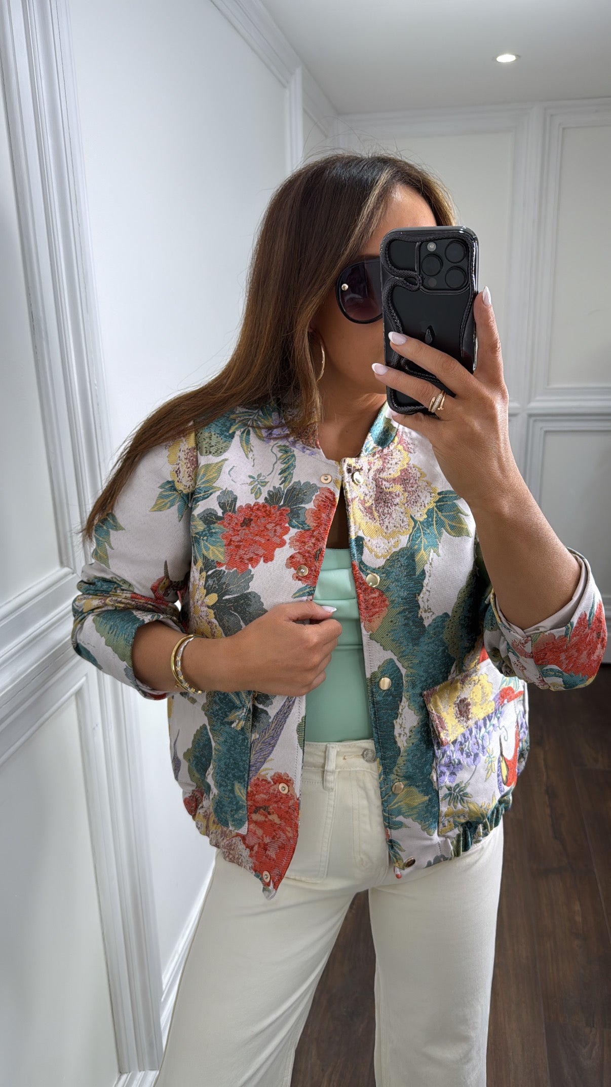 MARNI multi print jacquard  oversize bomber jacket