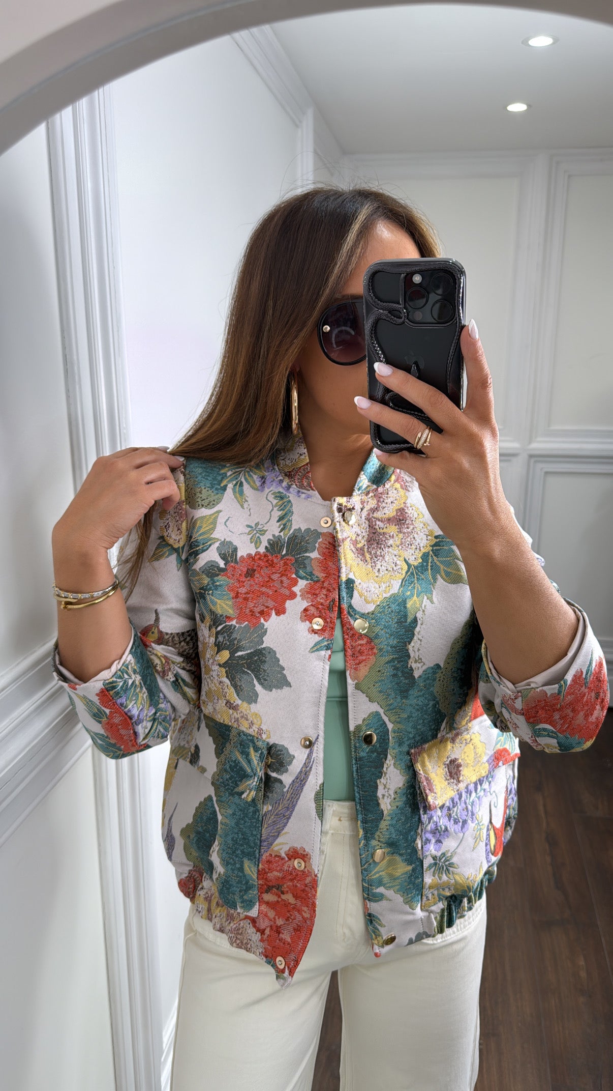 MARNI multi print jacquard  oversize bomber jacket