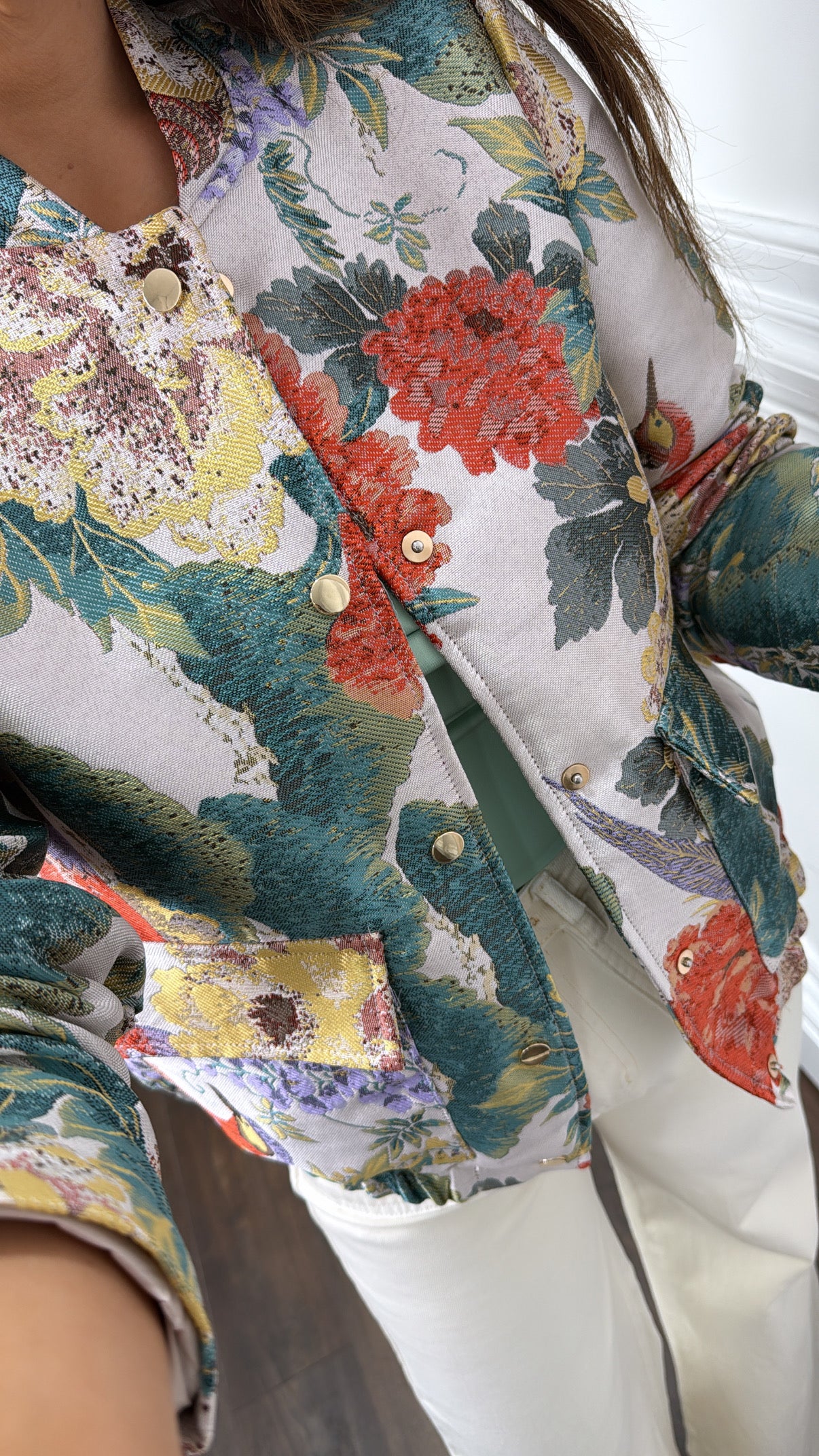 MARNI multi print jacquard  oversize bomber jacket