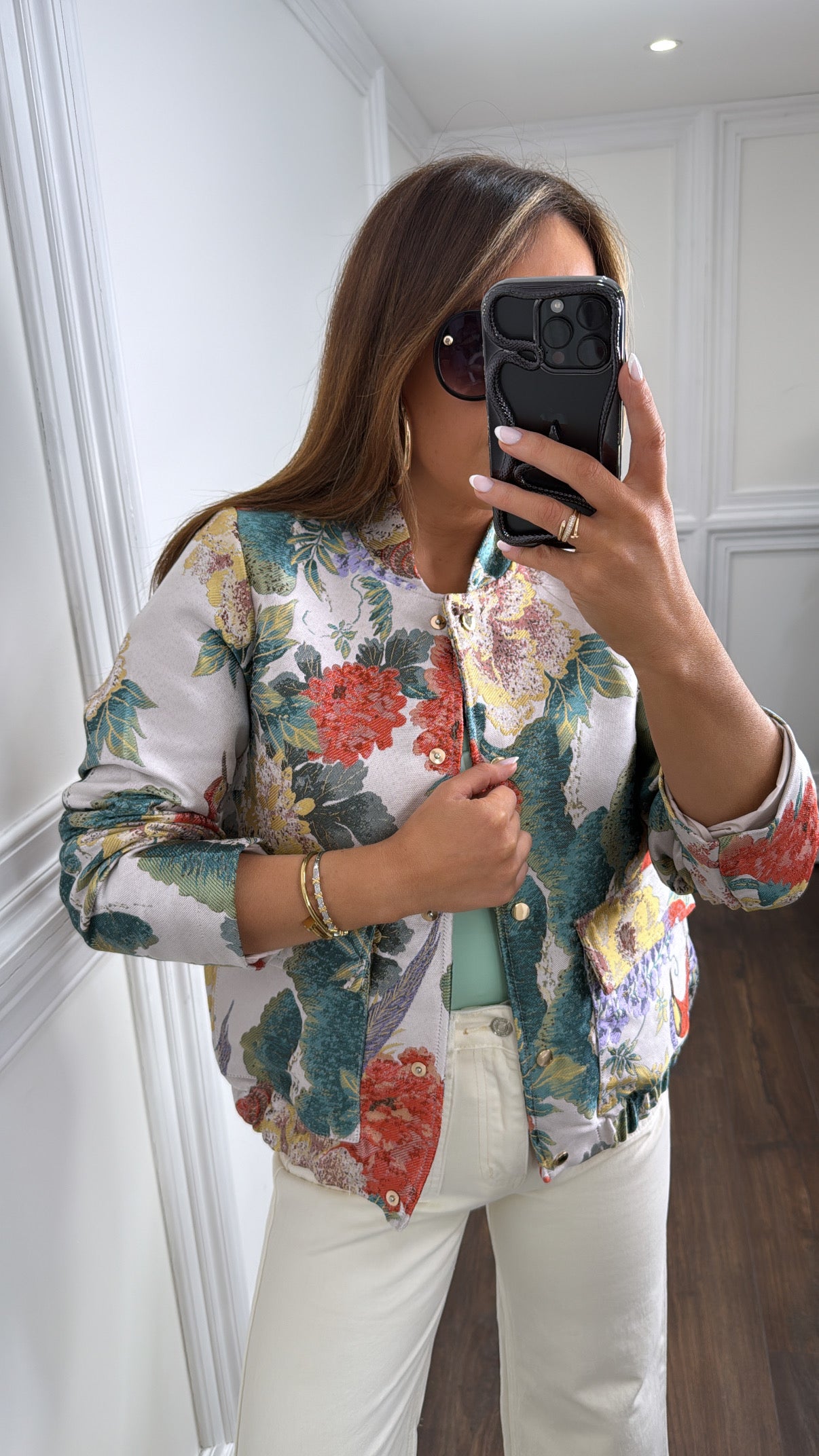MARNI multi print jacquard  oversize bomber jacket