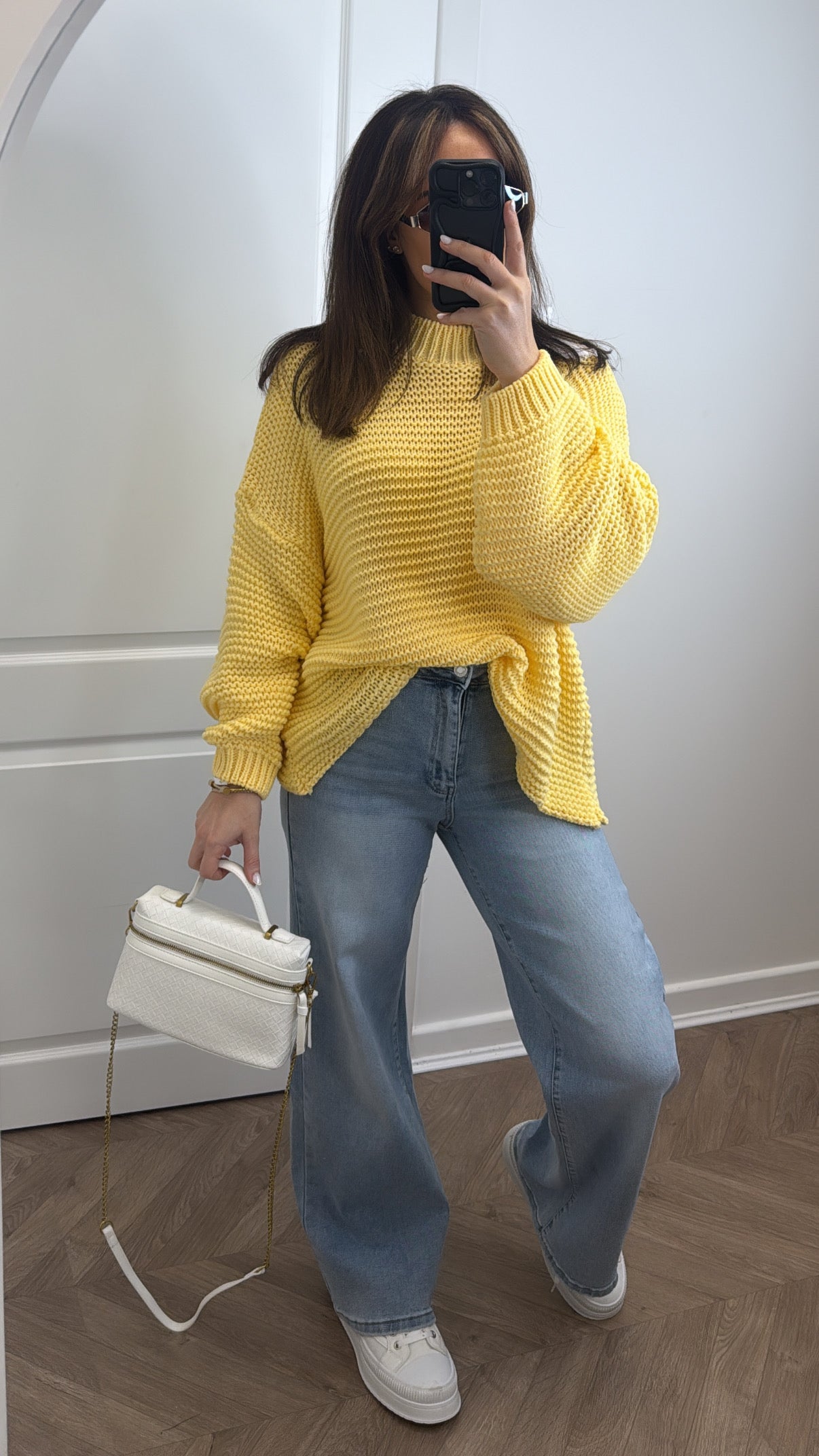LIA lemon chunky knit jumper