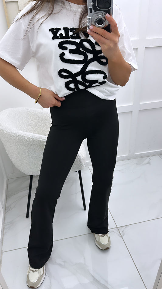 YASMINE black flared gym leggings