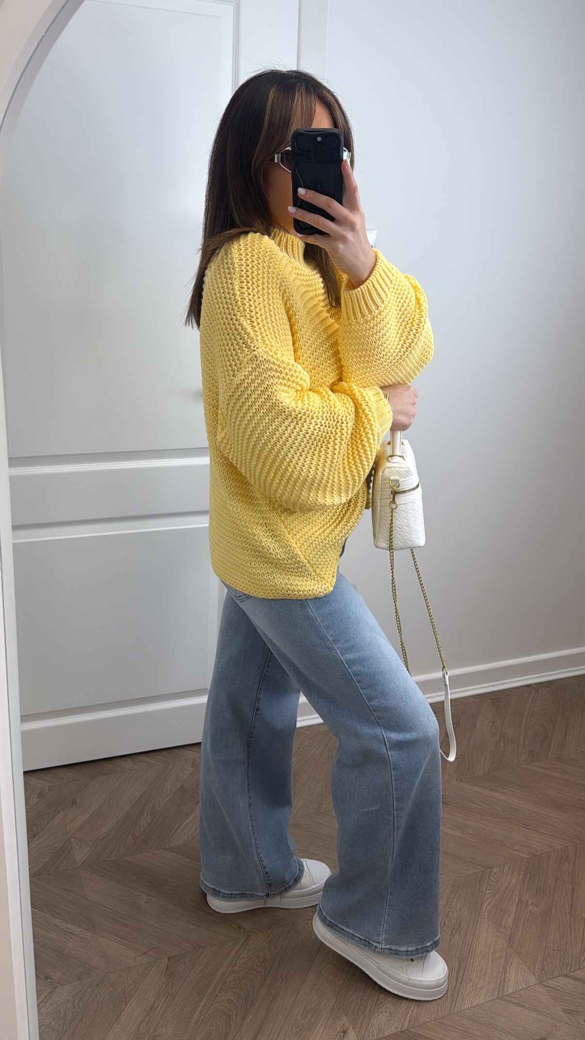 LIA lemon chunky knit jumper