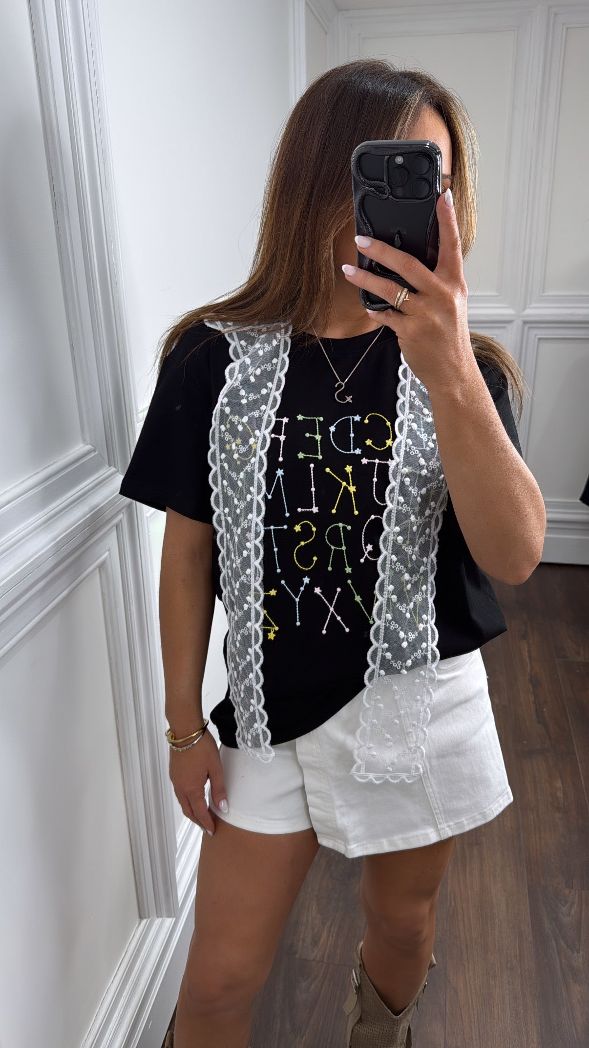 ABIGAIL black alphabet t-shirt