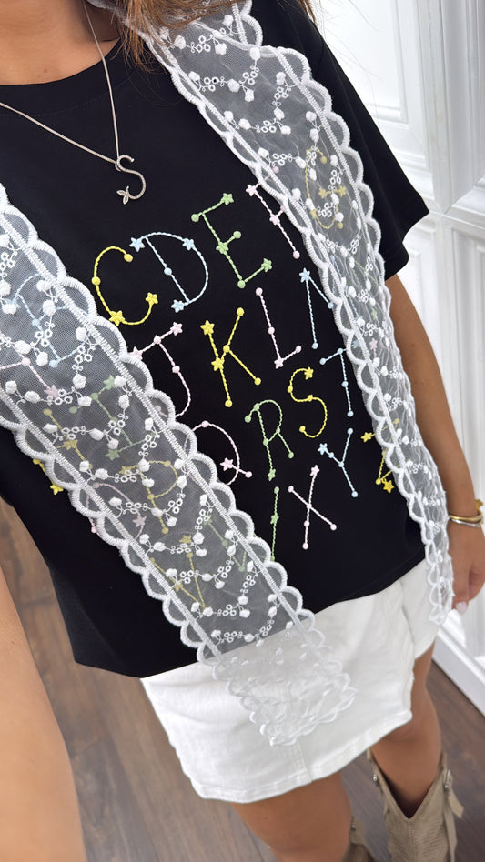 ABIGAIL black alphabet t-shirt