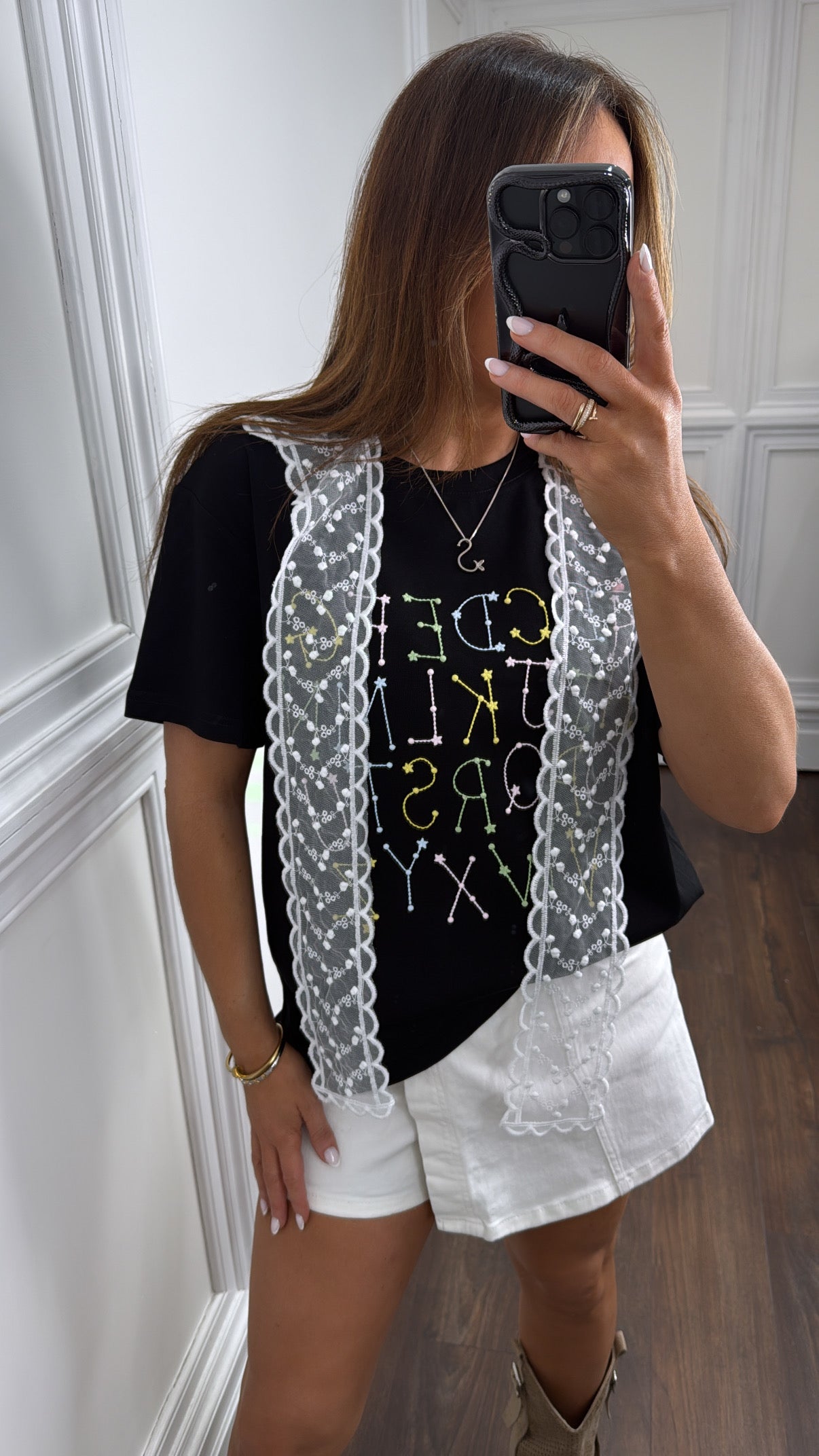 ABIGAIL black alphabet t-shirt