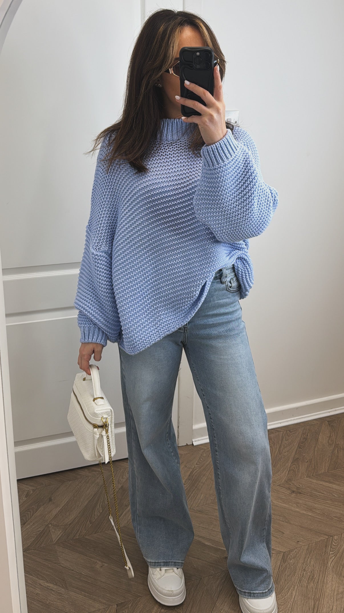 LIA blue chunky knit jumper