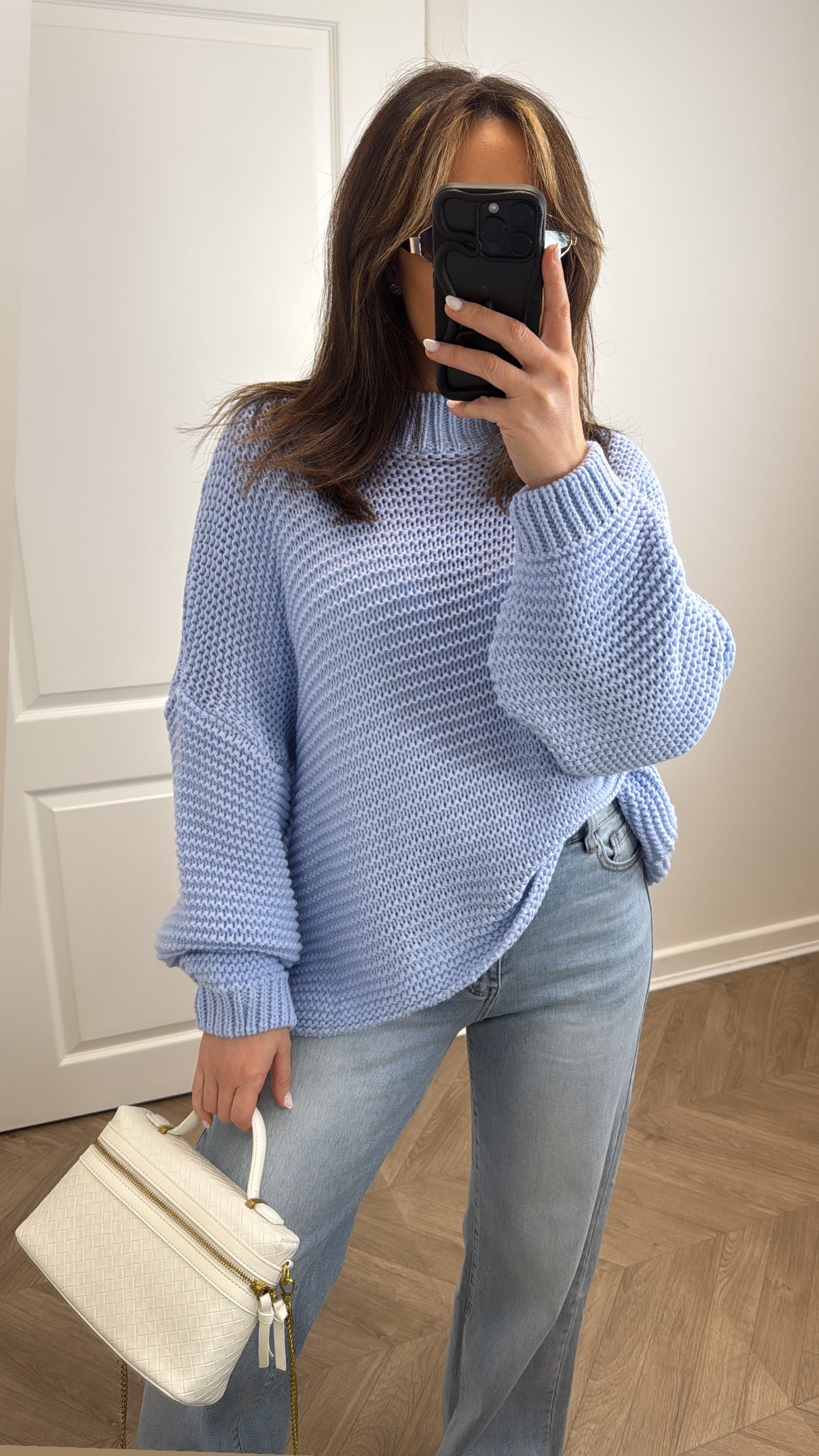 LIA blue chunky knit jumper