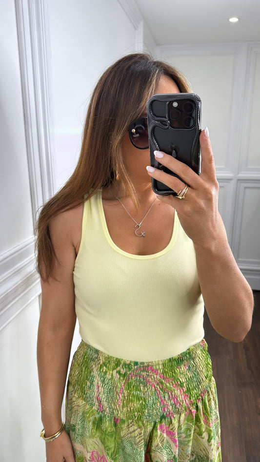 MACY lemon ribbed vest top
