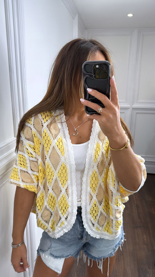 TASHA lemon crochet cardigan