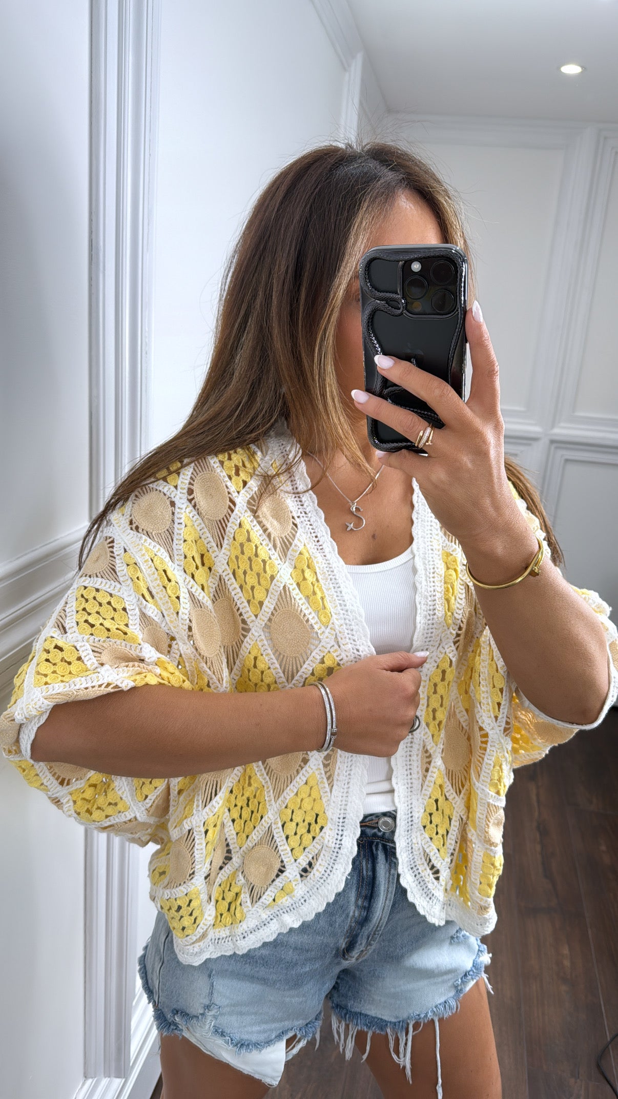 TASHA lemon crochet cardigan