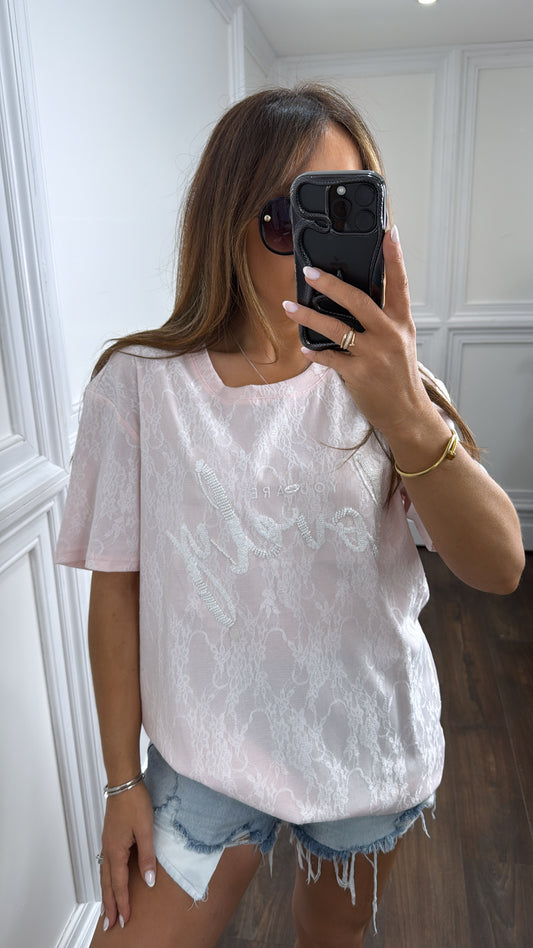 DINA pink you are lovely tshirt