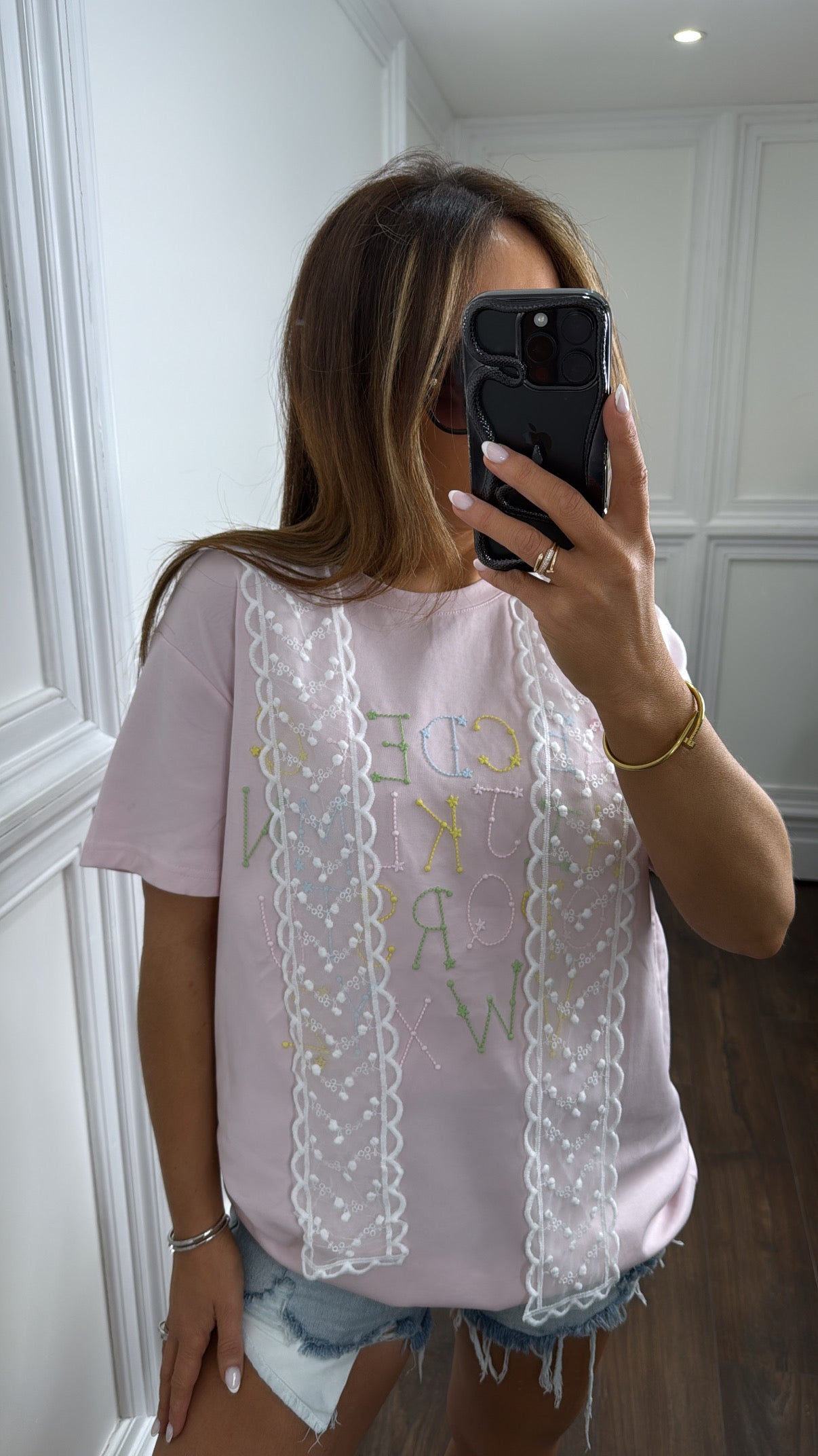 ABIGAIL pink alphabet t-shirt