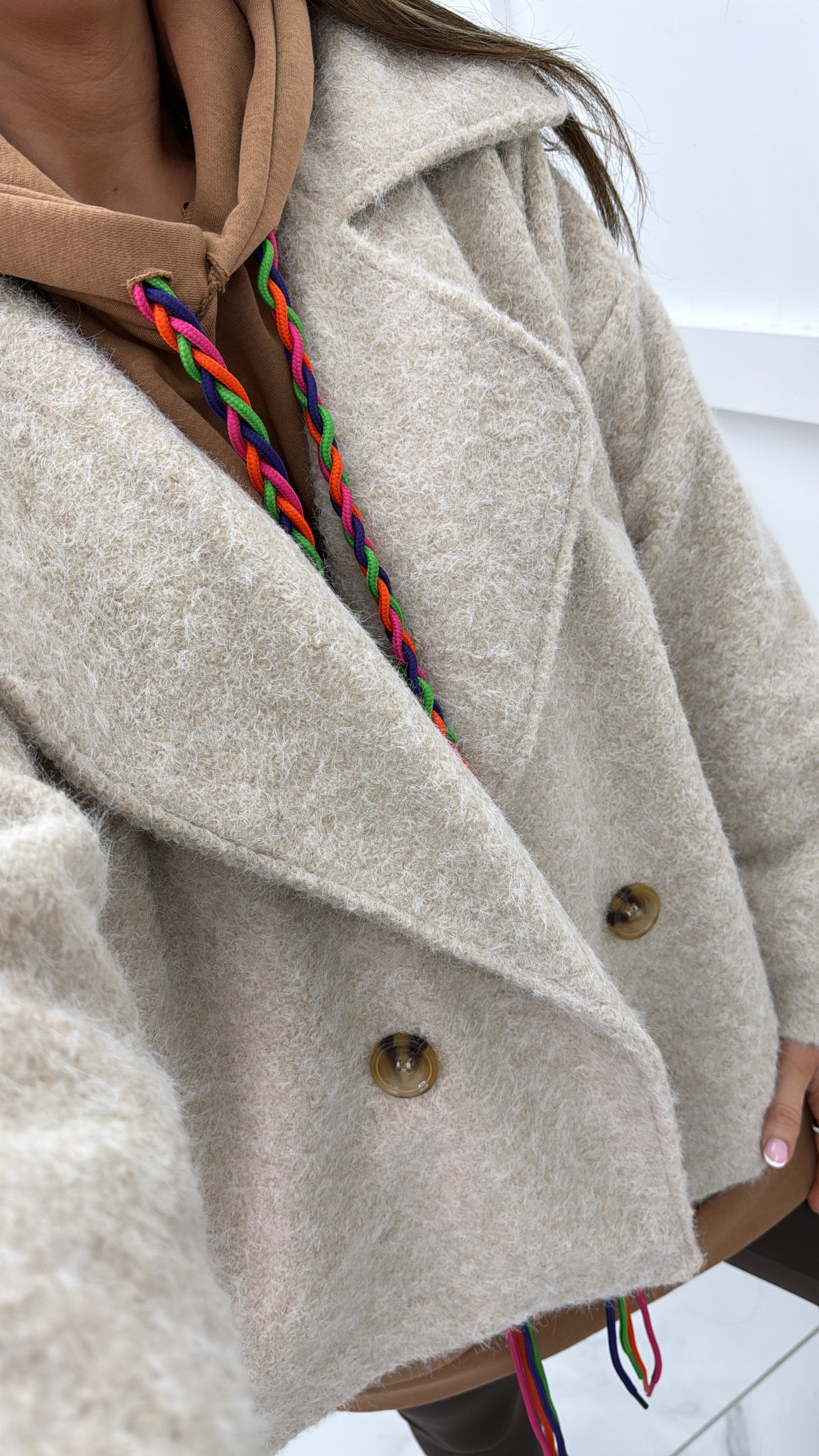 AUTUMN beige soft wool look jacket