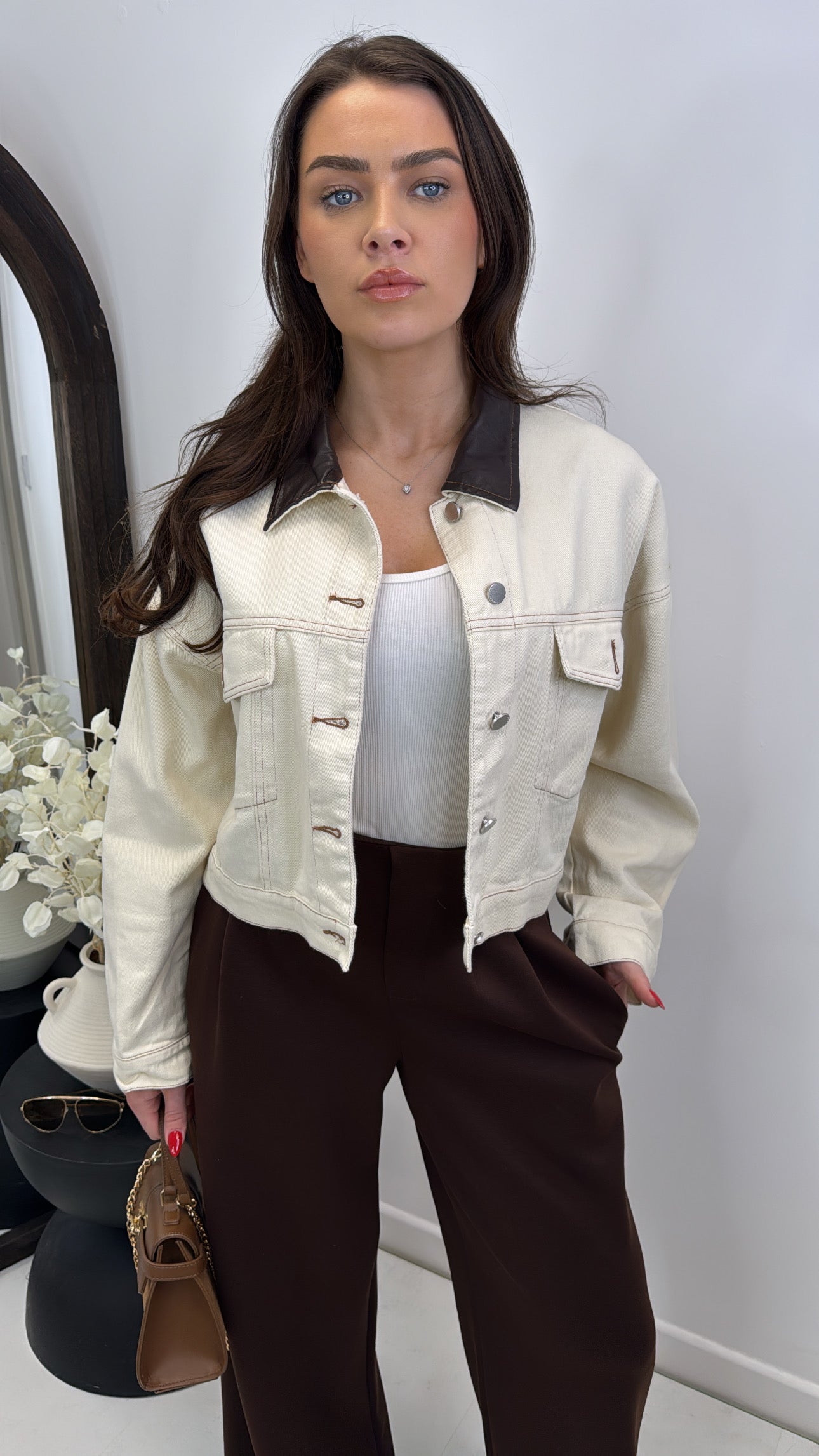 MAEVE beige denim jacket