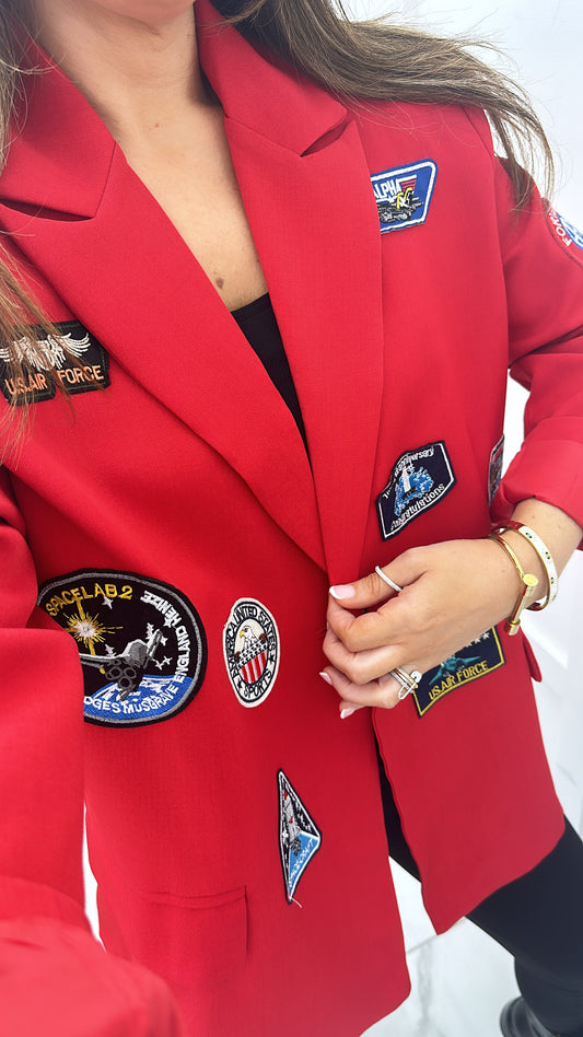 RAYA red badge detail oversized blazer