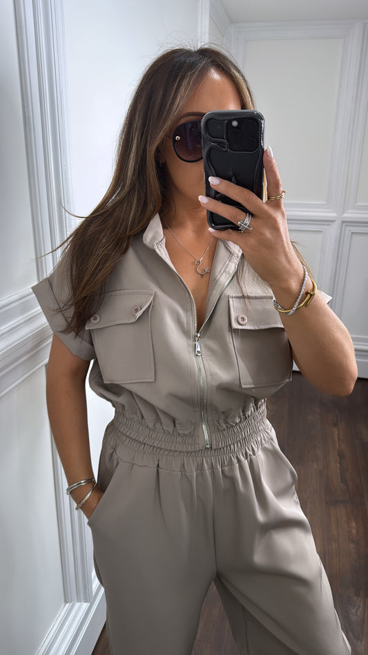 CHARLIE mocha utility trouser co-ord