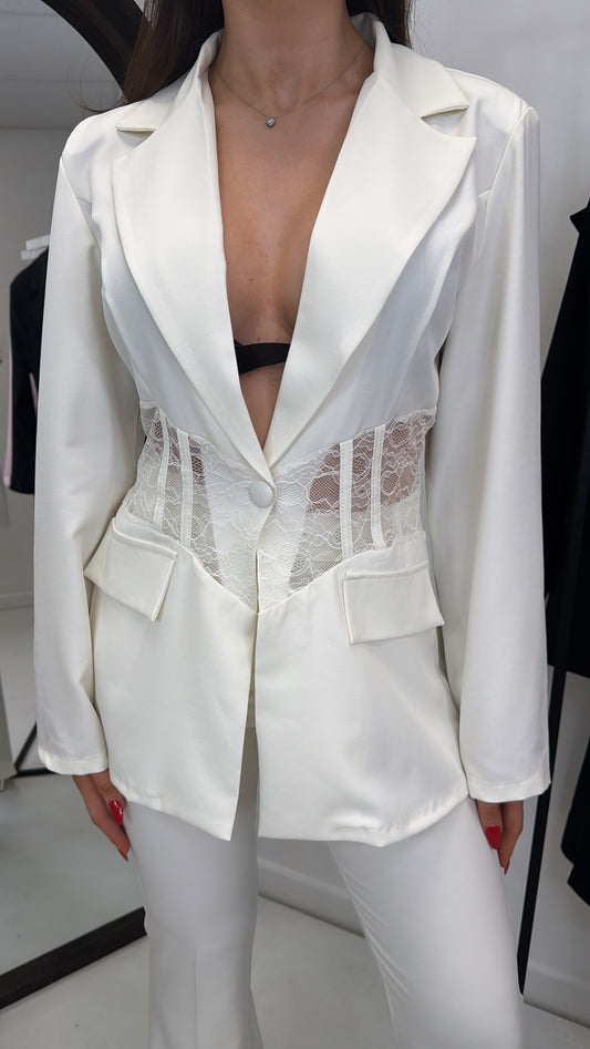 TAYLOR cream co-ord with lace panel