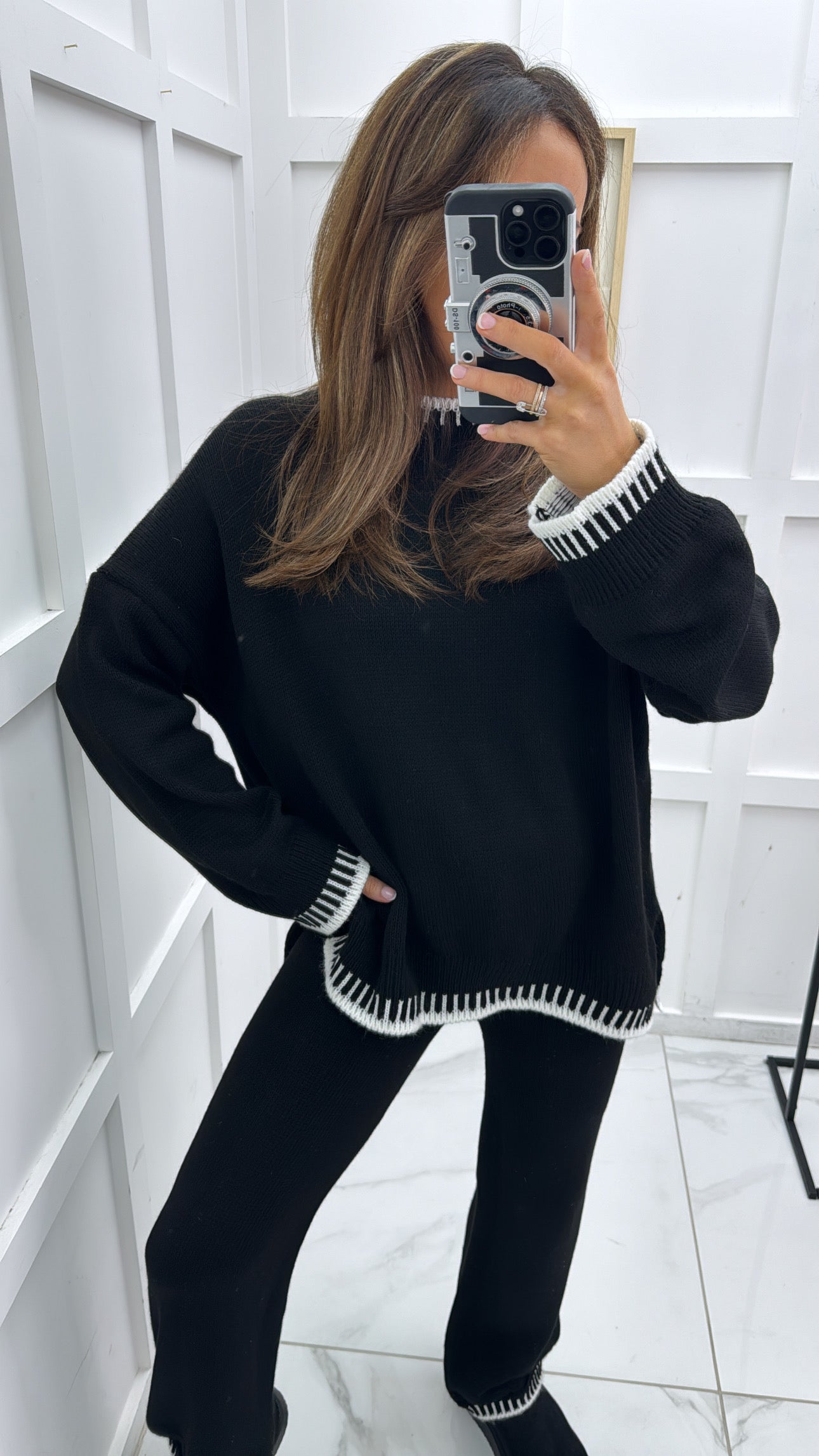 CARLY black knitted top & trouser co-ord