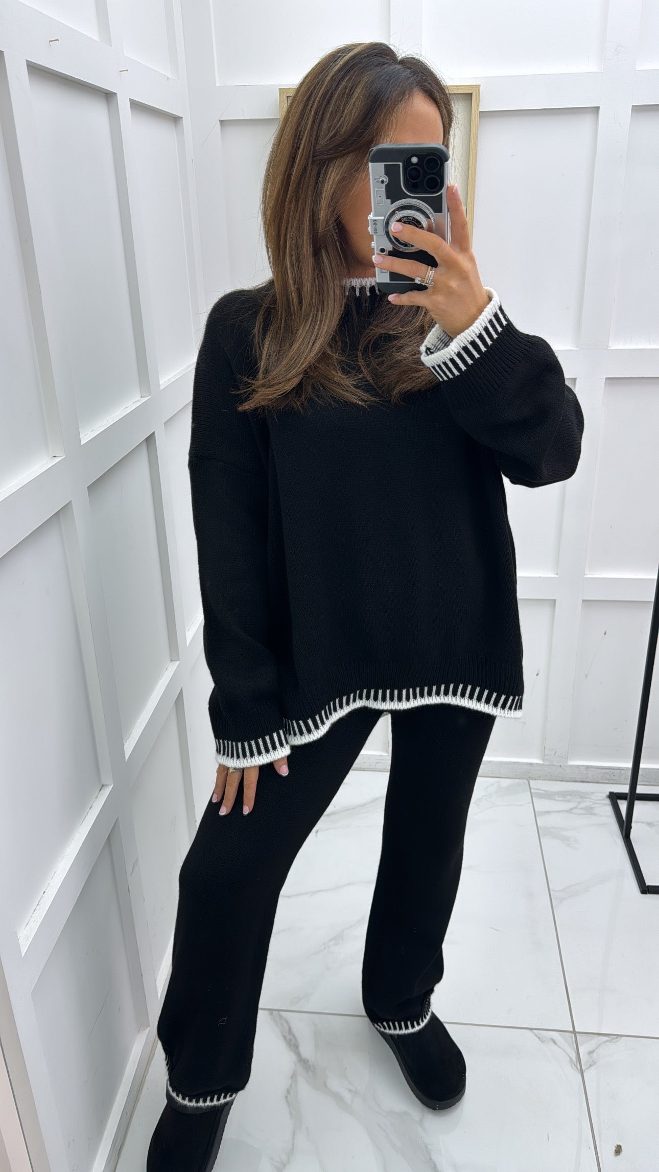 CARLY black knitted top & trouser co-ord